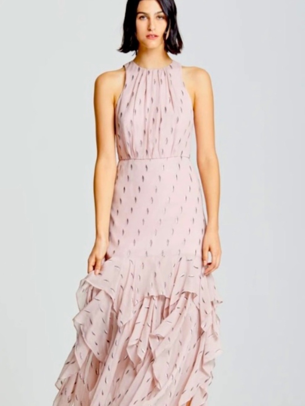 Halston Ruffle Skirt Gown in Bloom
